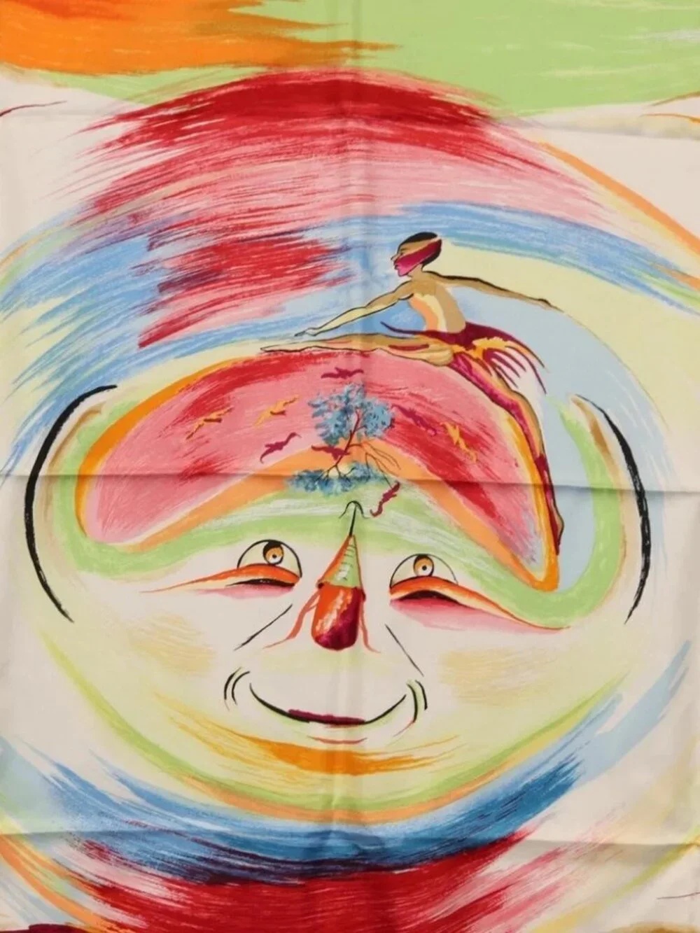 HERMES Carre 90 Scarf "Smiles in Third millenary" Silk Pink Auth - Picture 8 of 15